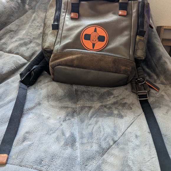 Coach Michael B Jordan Brand Line/ Naruto Influenced Backpack. Brown/Orange - Picture 2 of 5